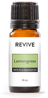 Huile essentielle citronnelle Revive, bouteille: purifie l’air et éloigne les nuisibles.