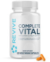 Revive MD Complete Vital: bouteille de 120 capsules pour un soutien antioxydant potentiel.