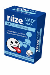 Riize NAD+ Strips, emballage compact, pratique en déplacement.