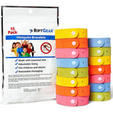 Bracelets moustiques RiptGear citronelle – ensemble de 15 pour toute la famille.