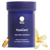 Ritual HyaCera, bouteille-visuelle: aperçu clair des ingrédients et du concept transparent.