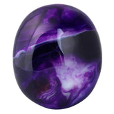 Rockcloud galet paume en agate violette, texture polie idéale pour la détente tactile.