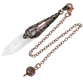 Rockcloud pendule cristal naturel pointe pour divination et méditation.