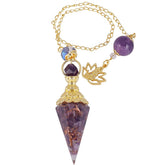 Rockcloud pendule pointe cristal améthyste hexagonale pour divination et méditation