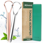 RONAVO gratte-langue en inox argent pour haleine fraîche et hygiène buccale