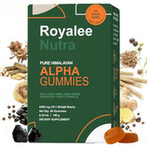 Gommes Royalee Alpha, bouteille ouverte, énergie rapide et pratique au quotidien.
