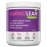 AminoLean Pré-entraînement – présentation du sachet et du flacon, énergie naturelle.