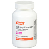 Rugby Laboratories comprimés calcium à croquer orange en bouteille, pratique au quotidien.