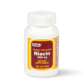 Rugby Laboratories Niacin 1000 mg – bouteille avec libération tempérée, soutien métabolisme.