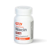 Rugby Laboratories Niacine 500 mg en bouteille pour énergie durable.