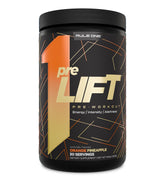 Rule 1 PreLift – étiquette de dosage claire pour une préparation pré-entraînement précise.
