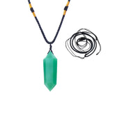 Runyangshi pendentif aventurine verte double pointe, énergie positive et équilibre.