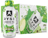 RYSE Loaded Pre-Workout : bouteille pomme verte acidulée prête à booster l’entraînement.