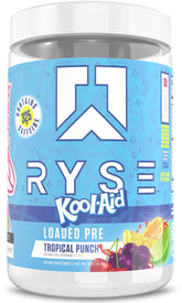 Ryse Loaded Pre-Workout Kool‑Aid Tropical Punch en poudre prête à mélanger pour pompe