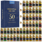 Sacatr ensemble 50 huiles essentielles 5ml, variété aromatique pour diffuser et créer des mélanges personnalisés.