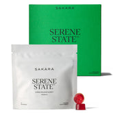 SAKARA Serene State Gummies – bouteille visible, promouvant calme et concentration.