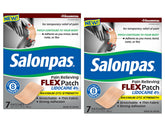 Patch Salonpas flexible lidocaïne 4% offrant mobilité et soulagement.