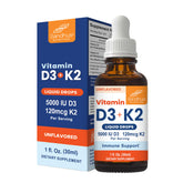 Sandhu's D3K2 gouttes: bouteille sans goût prête à être ajoutée à une boisson.
