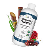 SCD Probiotics – bouteille liquide, soutien potentiel à la digestion et au bien-être intestinal.