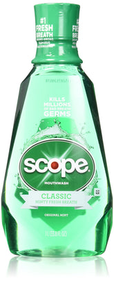 Scope Rince-bouche Original Menthe, 1 Litre, lot de 2, pratique pour usage quotidien.