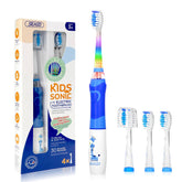SEAGO brosse à dents électrique pour enfants avec motif girafe et lumière arc-en-ciel pour un brossage amusant