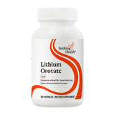 Seeking Health Lithium Orotate – bouteille et étiquette, soutien potentiel à la concentration et à la mémoire.