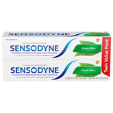 Sensodyne dentifrice frais menthe rafraîchit l’haleine et protège la sensibilité.