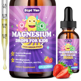 Gouttes SEPT YAN Magnesium pour enfants à la fraise en bouteille, favorisant un sommeil paisible.