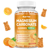 Sept Yan Gummies orange dans la bouteille, pratique pour le quotidien.