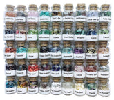 Set cristaux 45 bouteilles, présentation élégante pour décore et collection spirituelle.