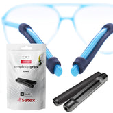 Setex Gecko Grip temple-tip noir: prise fiable des lunettes au quotidien.