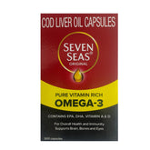 Seven Seas Huile de Foie de Morue – bouteille de capsules pratique pour usage quotidien