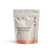 Shed Nutrition protéine claire dans l’eau, pour une boisson légère et facile à digérer.