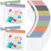 Sacs Sherr transparents avec fermeture et code couleur, rangement pratique des pilules