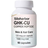 Siloharbor GHK-Cu bouteille 60 capsules soutien potentiel à l'éclat de la peau