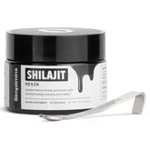 Simplimins Shilajit résine Himalayenne, texture naturelle pour énergie durable.