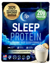 Sleep Protein Shake nocturne vanille lavande – soutient récupération nocturne et sommeil réparateur.