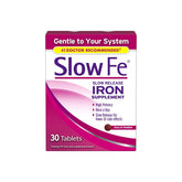 Slow Fe, bouteille de 30 comprimés fer 45 mg, pratique pour le quotidien.