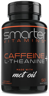 SmarterVitamins flacon gélules caféine pour énergie durable au travail et étude