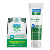 SmartMouth bain de bouche original sachets portables pour voyage et fraîcheur.