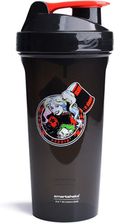 Smartshake Lite, bouteille Harley Quinn 800 ml, idéale pour shakes protéinés lors d'entraînement.