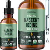 SMNutrition iode organique liquide dans bouteille ambrée pour usage quotidien et soutien thyroïdien.