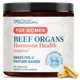 SMNutrition Bœuf Organes pour femmes — bouteille, énergie potentielle et routine quotidienne