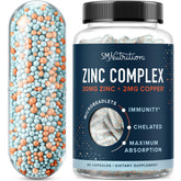 SMNutrition Zinc microbeadlets en bouteille, présentation pratique pour l'usage quotidien.
