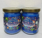 Bougie Smoke Odor Exterminator Nag Champa dans le bocal, ambiance parfumée durable.