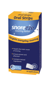 Bandes orales Snoreeze prêtes à l’emploi pour un sommeil nocturne plus calme.