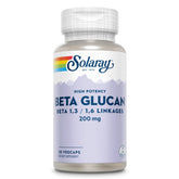 SOLARAY Beta Glucan en bouteille avec étiquette lisible, soutien immunitaire potentiel et usage facile.