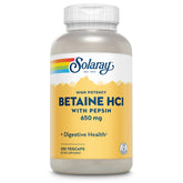 SOLARAY Betaine HCl Pepsin – bouteille et capsules, soutien digestif potentiel