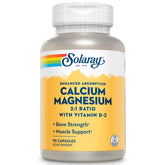 Bouteille SOLARAY calcium et magnésium D2 chelate: soutien potentiel des os et du métabolisme