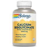 SOLARAY Calcium Bisglycinate 1000 mg - bouteille prête à l’emploi pour le soutien des os.